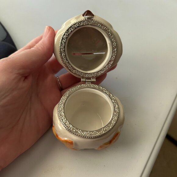 Harry & David Ceramic Harvest Owl, Limoges Style Trinket Vessel, 2022 Collection - Picture 2 of 4